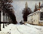 Alfred Sisley Snow on the Road,Louveciennes oil painting